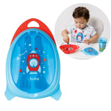 Kit Refeição com Talher Tampa e Divisória Foguete Azul Buba