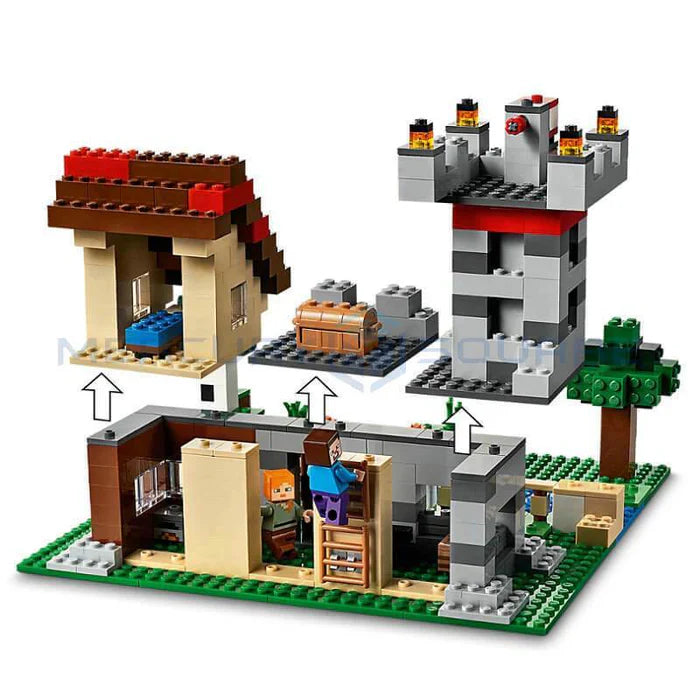 Blocos de Montar Minecraft Fortaleza Zumbi 564 peças