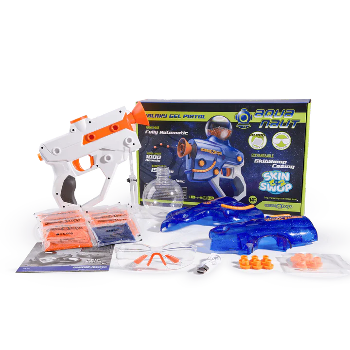 Brinquedo Lançador de Gel Orbeez Galaxy Aquanaut + 25.000 unidades de Bolinhas de Gel