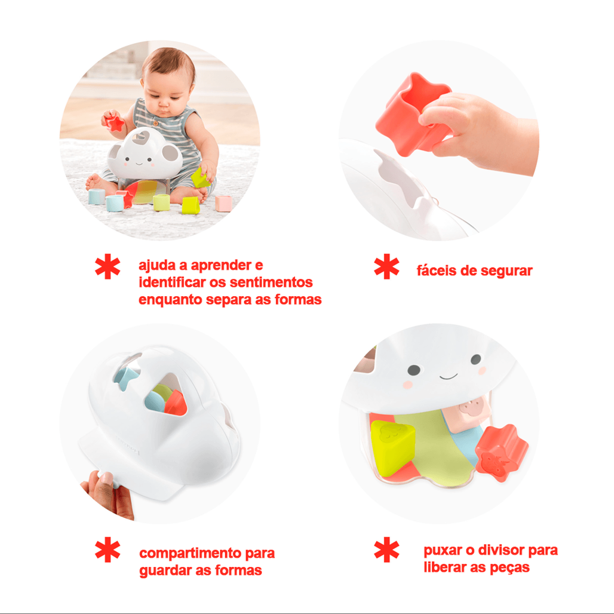 Brinquedo Infantil Interativo de Encaixe Nuvem Skip Hop