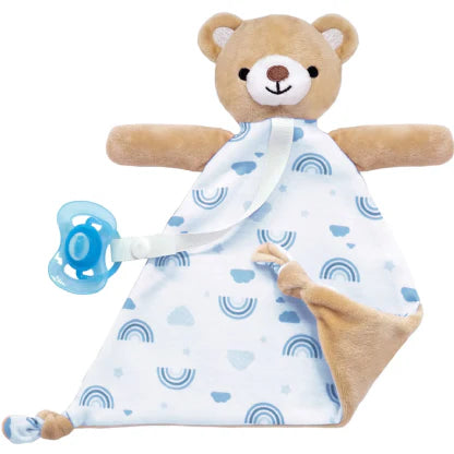 Naninha com Prendedor de Chupeta Urso Azul Buba