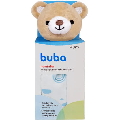 Naninha com Prendedor de Chupeta Urso Azul Buba