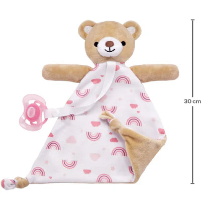 Naninha com Prendedor de Chupeta Urso Rosa Buba