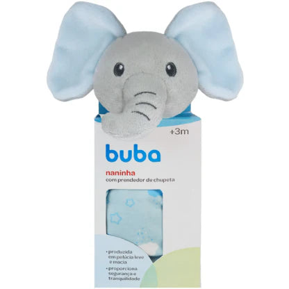Naninha Para Bebê Pelúcia Antialérgica Elefante Azul Buba