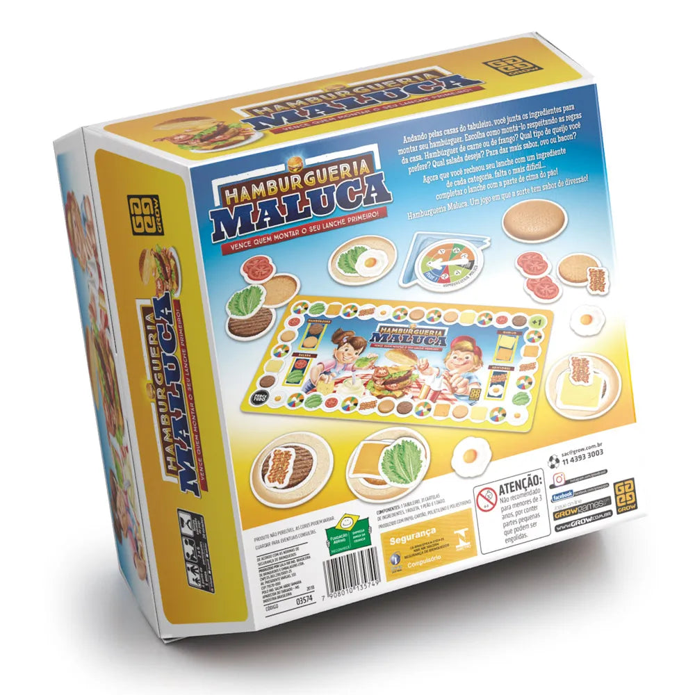 Jogo de Tabuleiro Hamburgueria Maluca, Grow