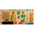 Painel Grande Sensorial de Atividades Educativas 100x60cm em Pinus