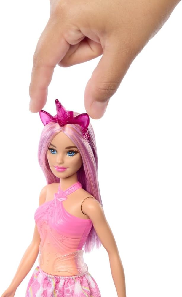 Barbie Um Toque de Mágica, Boneca Saia de Unicórnio de Sonho Rosa