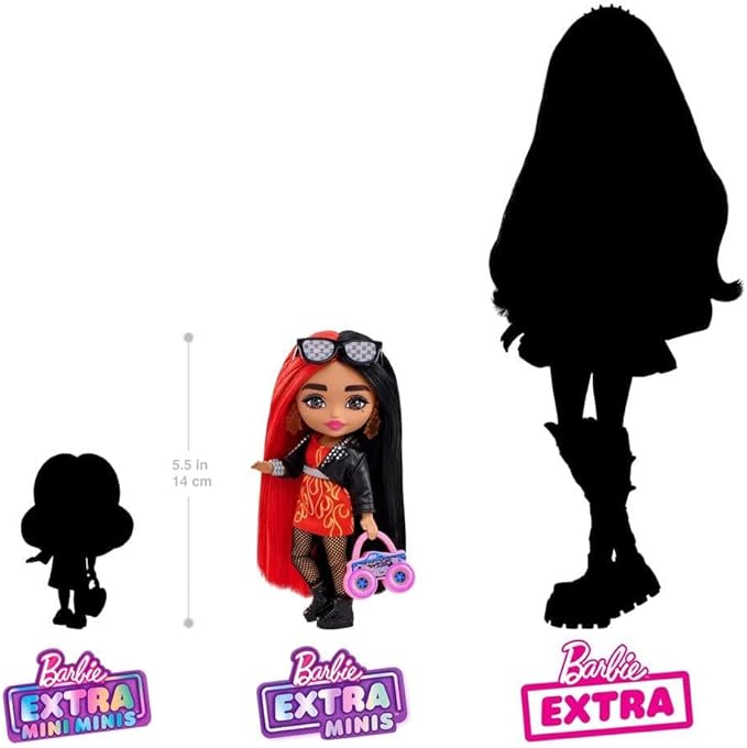 Barbie Extra Minis Boneca Cabelo Vermelho e Preto