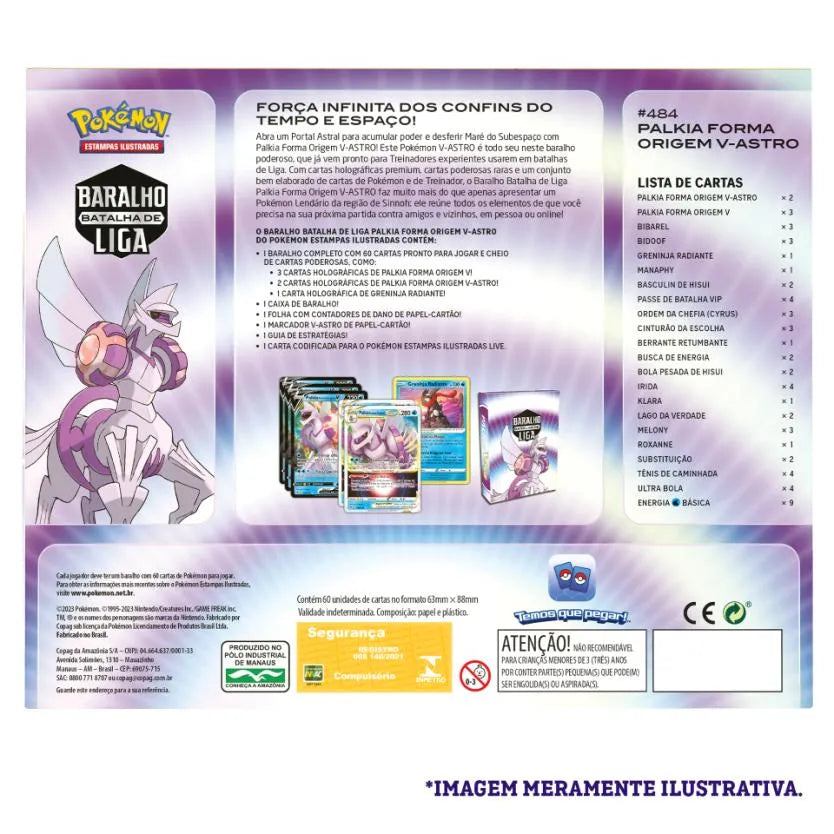 Jogo de Cartas Batalha de Liga Palkia V-Astro Pokémon, Copag
