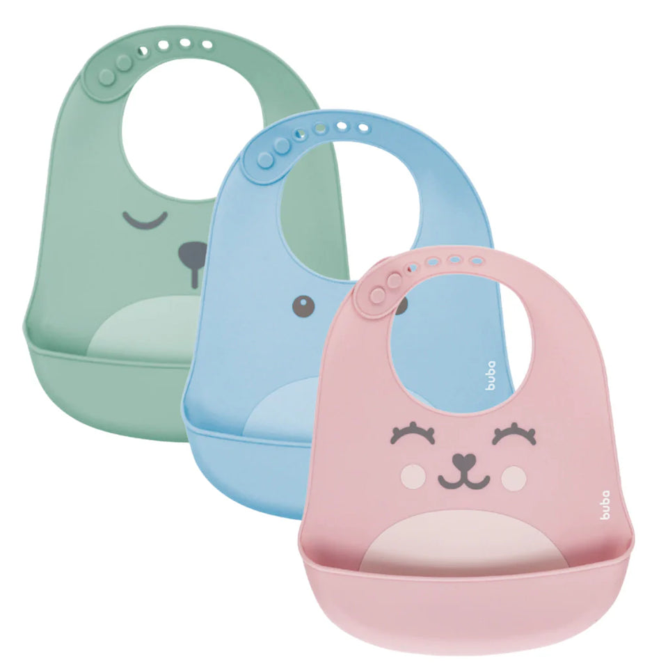 Babador Silicones Buba Bebê Bolso Pega Migalhas Impermeável