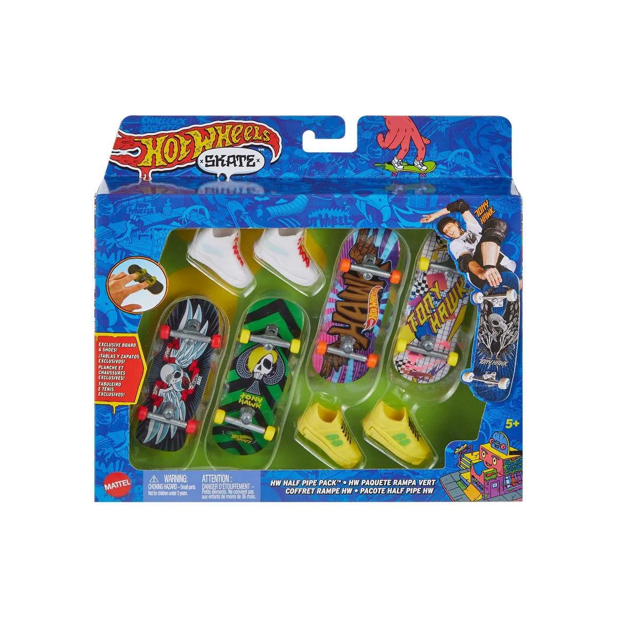Hot Wheels Skate de Dedo Tony Hawk Half Pipe