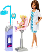 Barbie Profissões Boneca Conjunto Médica Dentista Morena