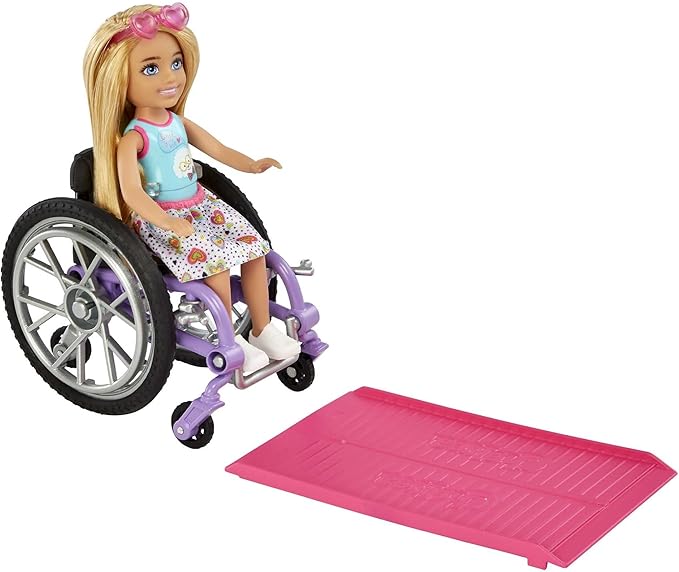 Barbie Boneca Chelsea Cadeira de Rodas Rosa