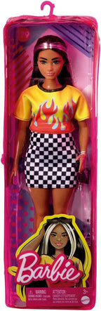 Barbie Boneca Fashionista, Curvilínea, Cabelo Longo Com Mechas E Blusa Chamativa