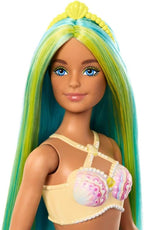 Barbie Fantasia Sereia com Cabelo Azul e Amarelo