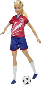 Barbie Profissões Boneca Jogadora de Futebol com Camiseta Vermelha