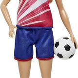 Barbie Profissões Boneca Jogadora de Futebol com Camiseta Vermelha