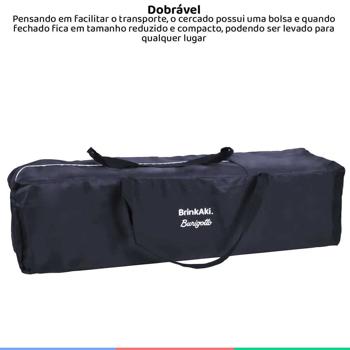 Cercado Infantil Berço Bebê Até 15Kg Telados Portátil e Mosquiteiro Colorido Burigotto