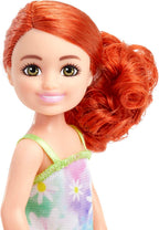 Boneca Barbie Chelsea 14 cm Cabelo Ruivo Vestido Floral