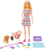 Barbie, Conjunto de Brinquedo, Passeio de Animais de Estimação com Cadeira de Rodas