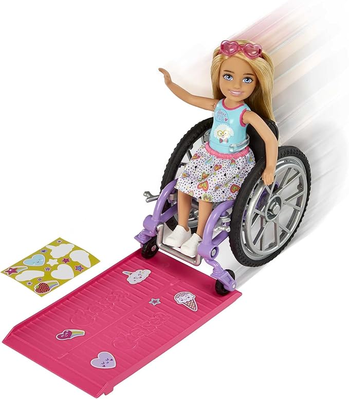 Barbie Boneca Chelsea Cadeira de Rodas Rosa