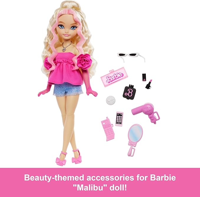Barbie Dream Besties, Boneca Malibu com Cabelo Loiro e Acessórios de Beleza