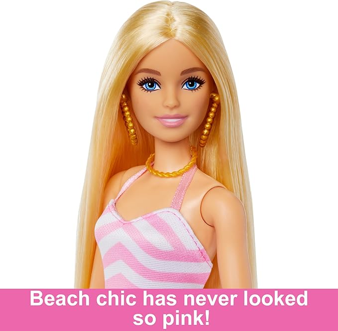 Barbie Fashion & Beauty, Boneca Dia de Praia com Traje de Banho e Acessórios