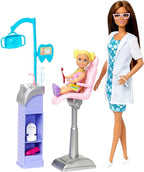 Barbie Profissões Boneca Conjunto Médica Dentista Morena