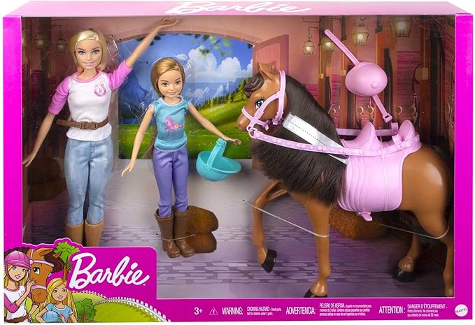 Barbie, Conjunto de Brinquedo, Aprendendo a Montar a Cavalo com Boneca Stacie, Boneca Barbie, Cavalo e Acessórios