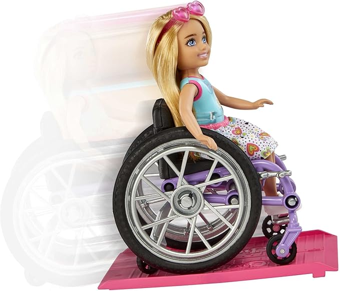 Barbie Boneca Chelsea Cadeira de Rodas Rosa