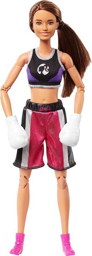 Barbie Profissões Boneca Boxeadora Articulada com acessórios de Boxe
