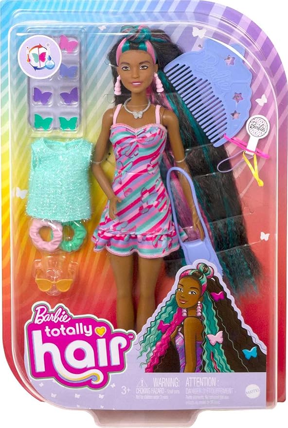 Barbie Boneca Totally Hair Vestido Borboleta