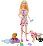 Barbie, Conjunto de Brinquedo, Passeio de Animais de Estimação com Cadeira de Rodas