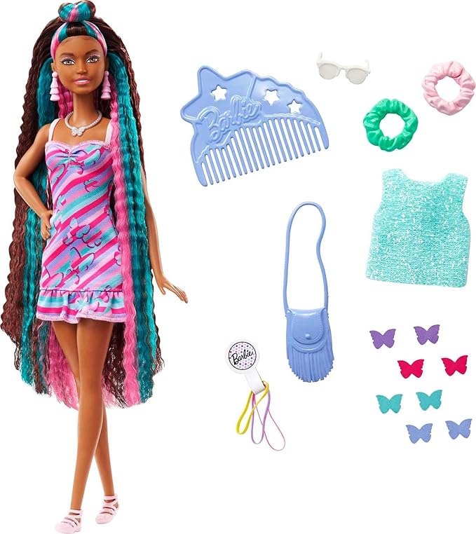 Barbie Boneca Totally Hair Vestido Borboleta