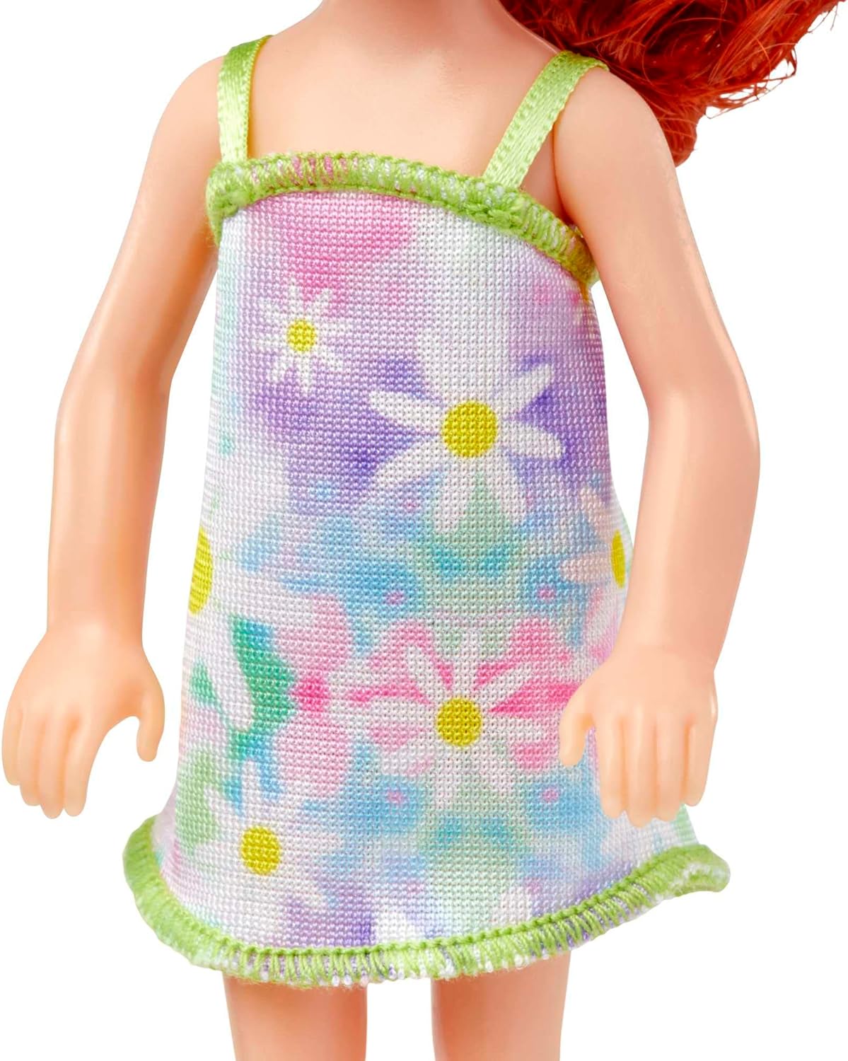 Boneca Barbie Chelsea 14 cm Cabelo Ruivo Vestido Floral
