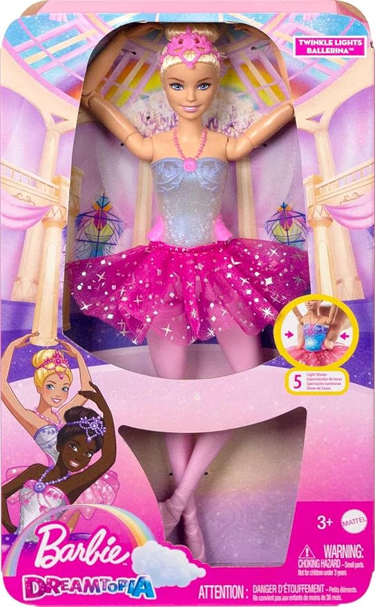 Barbie Fantasia Boneca Bailarina Luzes Brilhantes