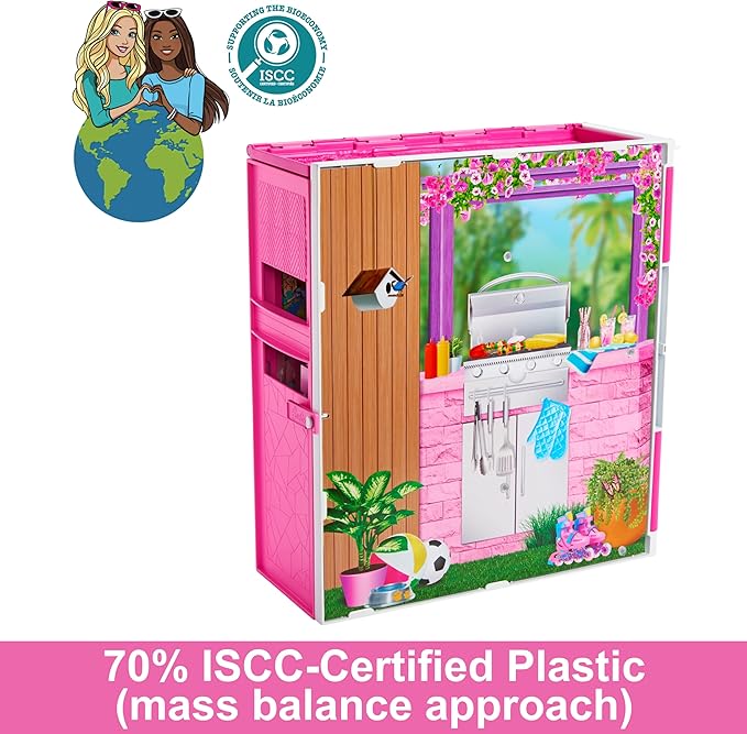 Barbie Casa de Bonecas Glam com Boneca, 4 Áreas e 11 Acessórios