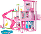 Barbie Casa de Bonecas Dos Sonhos com +75 peças, Três Andares e Escorregador para Boneca