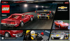 Lego Kit Speed Champions Chevrolet Corvette C8.R Race Car e 1969 Chevrolet Corvette 512 peças