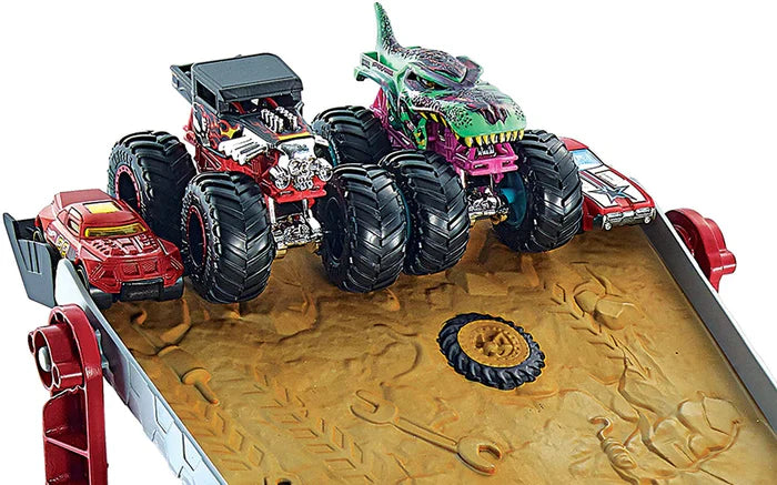 Hot Wheels GFR15 Monster Trucks Downhill Race and Go Track Set