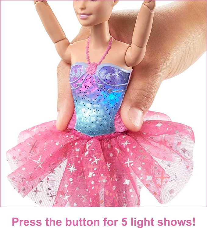 Barbie Fantasia Boneca Bailarina Luzes Brilhantes