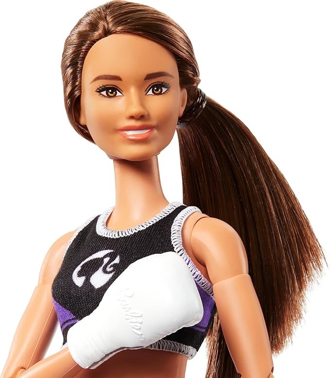 Barbie Profissões Boneca Boxeadora Articulada com acessórios de Boxe