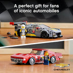 Lego Kit Speed Champions Chevrolet Corvette C8.R Race Car e 1969 Chevrolet Corvette 512 peças
