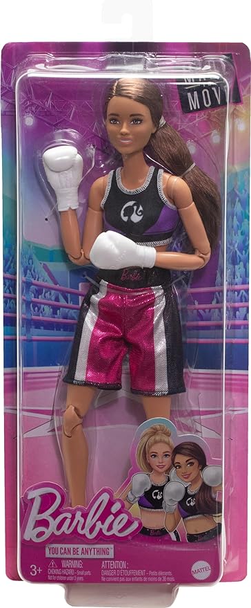 Barbie Profissões Boneca Boxeadora Articulada com acessórios de Boxe