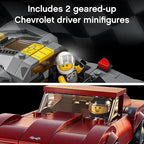 Lego Kit Speed Champions Chevrolet Corvette C8.R Race Car e 1969 Chevrolet Corvette 512 peças