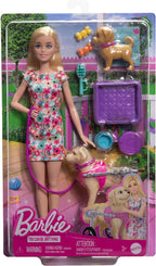 Barbie, Conjunto de Brinquedo, Passeio de Animais de Estimação com Cadeira de Rodas