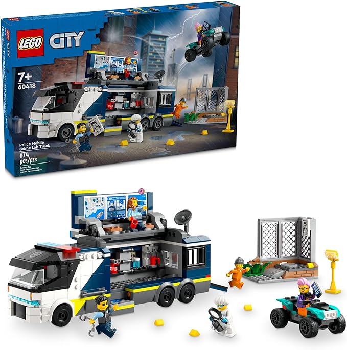 LEGO Set City Police Camião de Laboratório Criminal da Polícia 674 peças