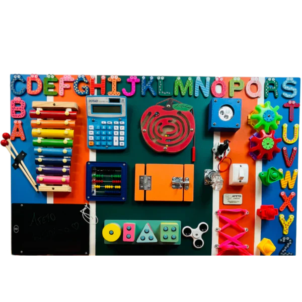 Painel Sensorial de Atividades Educativas 50x80cm Alfabetização