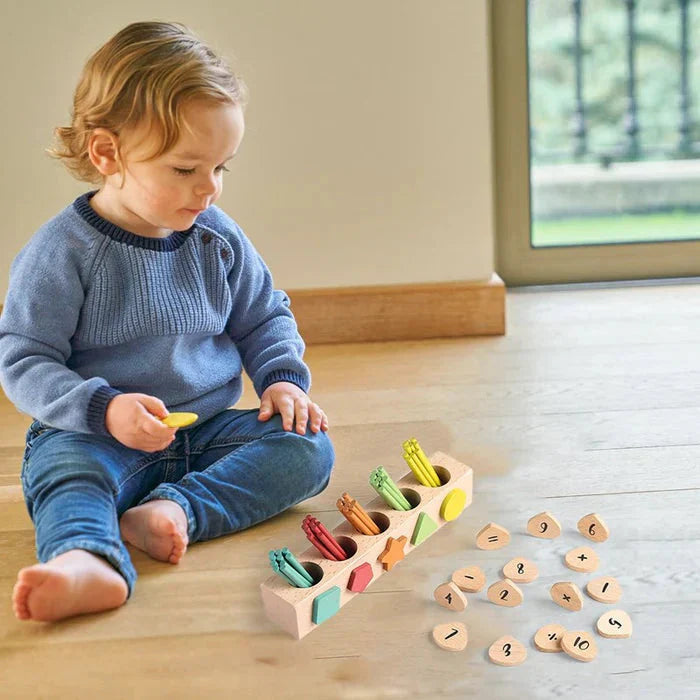 Brinquedo Matemático Montessori Varas e Formas para Aprendizagem Precoce