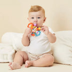 Brinquedo De Bebe Mordedor Sensorial Silicone Chocalho Buba